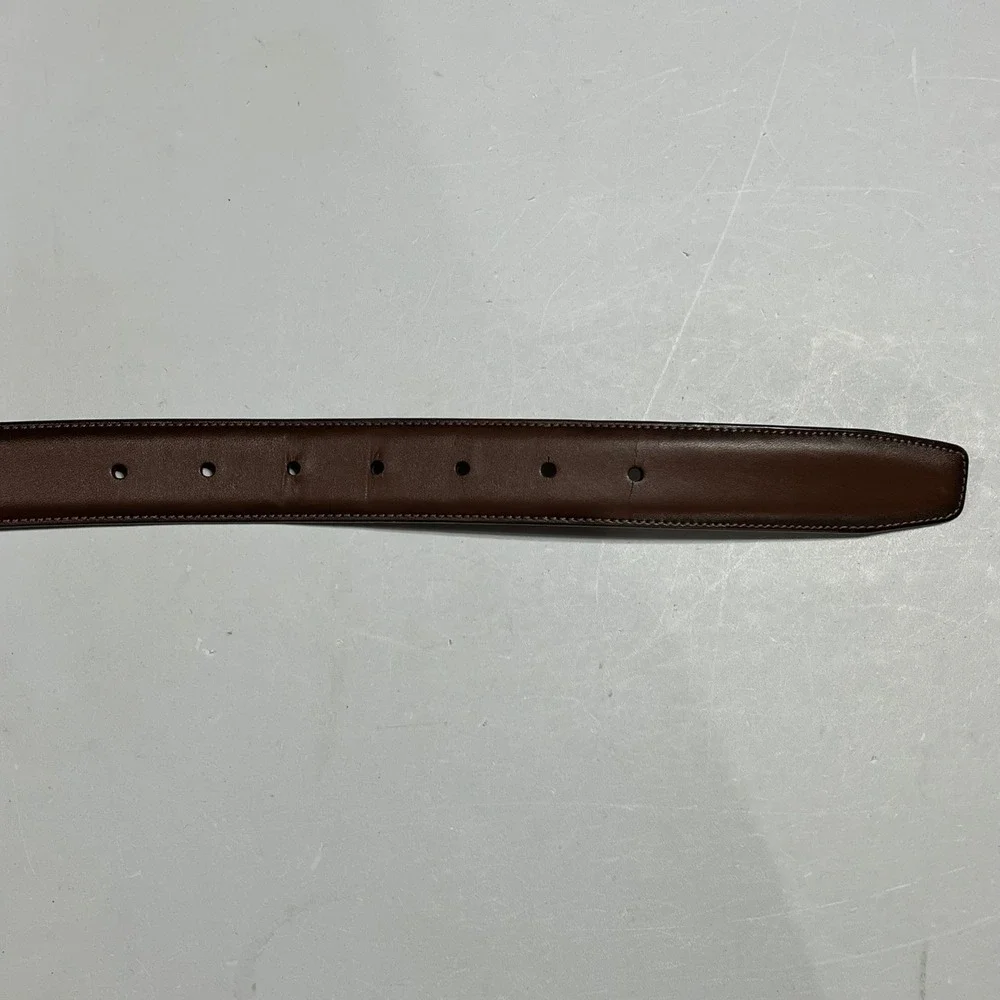Perry Ellis Old Money Staple Mens Brown Leather Dress Belt Size 40 Modern Office